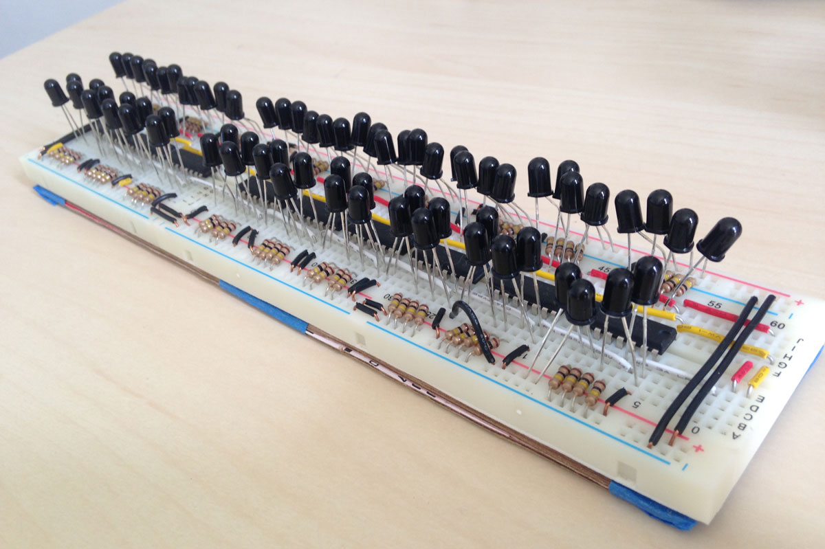 phototransistors in breadboard