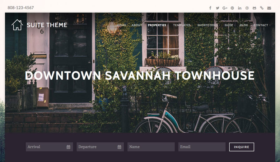 reservation theme property with booking widget